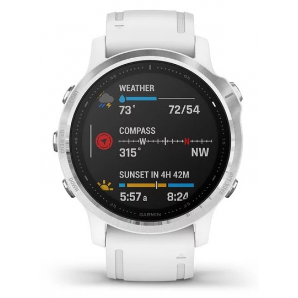 Garmin FÉNIX 6S, silver, white band I.jpg