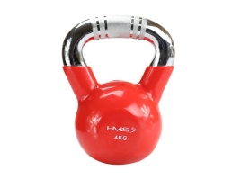 HMS Kettlebell s chromovaným úchopem HMS KTC 4 kg červený.jpg