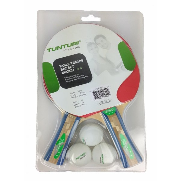 Pálky a míčky na stolní tenis TUNTURI Set Match sada.jpg