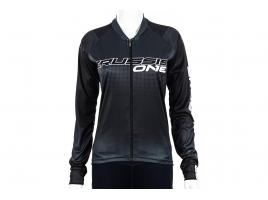 Dámský cyklistický dres CRUSSIS - ONE, dlouhý rukáv, černá/bílá.jpg