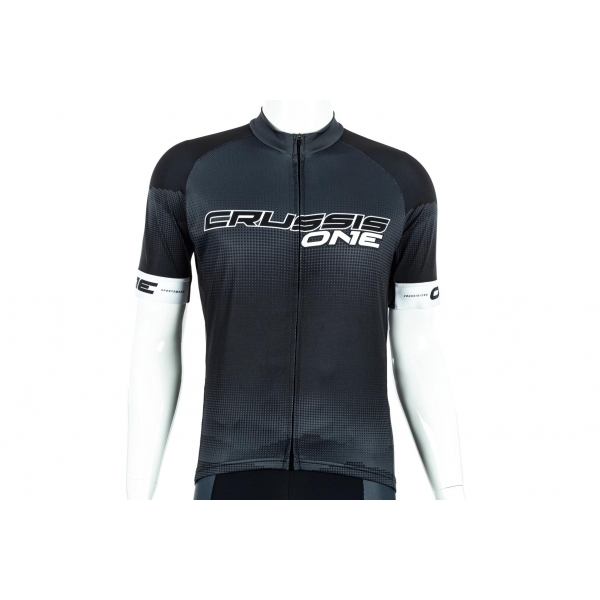 Cyklistický dres CRUSSIS - ONE, krátký rukáv, černá/bílá.jpg