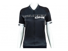 Dámský cyklistický dres CRUSSIS - ONE, krátký rukáv, černá/bílá.jpg