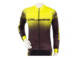 Crussis Cyklistický dres CRUSSIS, dlhý rukáv, čierna / žltá.jpg