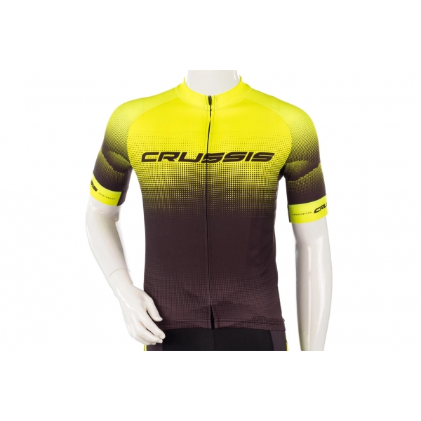 Crussis Cyklistický dres CRUSSIS, krátky rukáv, čierna / žltá.jpg