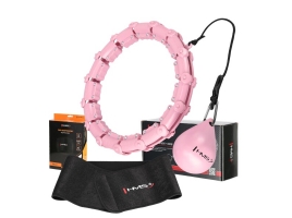 HMS Sada masážní hula hoop HMS HHW02 se závažím a zeštíhlujícího pásu BR163 růžová.jpg