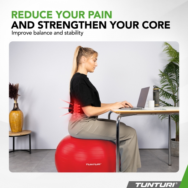 Gymnastický míč TUNTURI zesílený 65 cm Červený.jpg