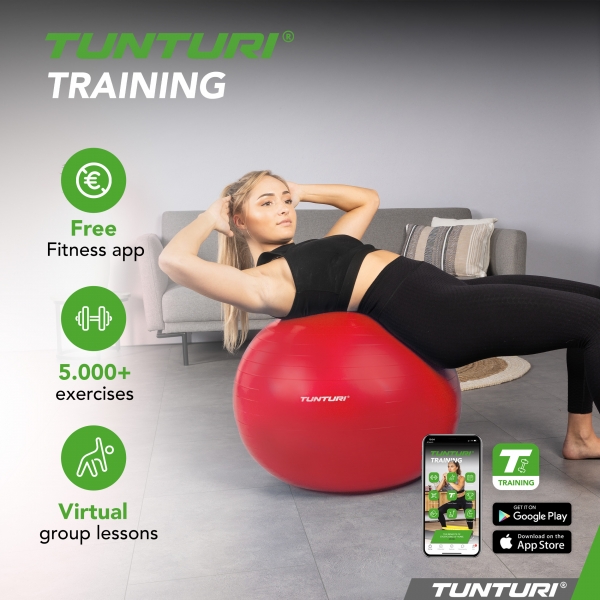 Gymnastický míč TUNTURI zesílený 65 cm Červený.jpg