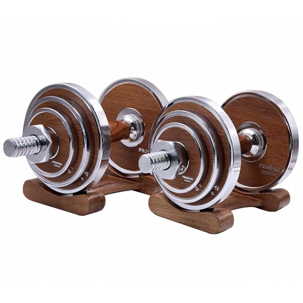 Činky jednoruční PROIRON Walnut Steel 2 x 10 kg (pár)_2.jpg