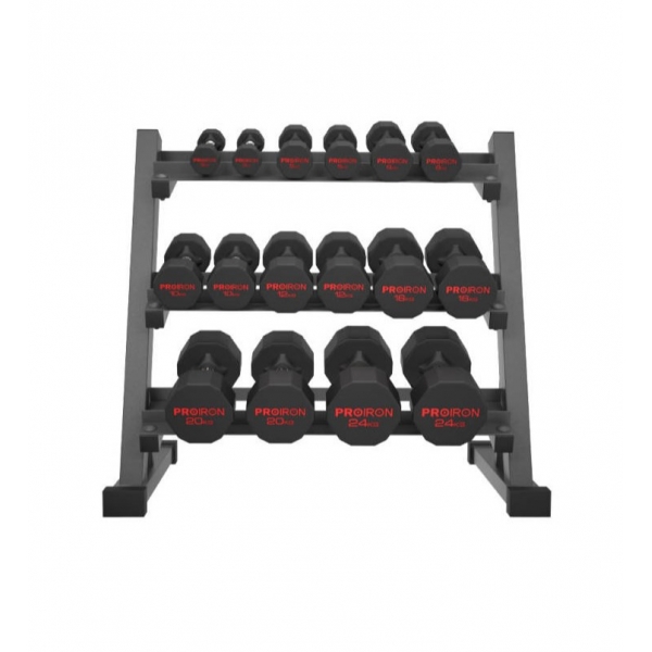 Sada pogumovaných činek PROIRON 3 - 24 kg (8 párů + stojan)_10.jpg