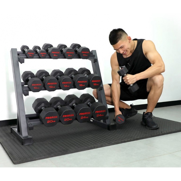 Sada pogumovaných činek PROIRON 3 - 24 kg (8 párů + stojan)_9.jpg
