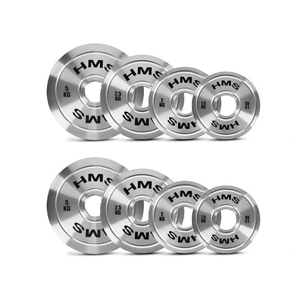 HMS Sada ocelových olympijských kotoučů HMS TOS 2 x 1,5 - 5,0 kg (22 kg).jpg