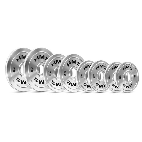 HMS Sada ocelových olympijských kotoučů HMS TOS 2 x 1,5 - 5,0 kg (22 kg).jpg