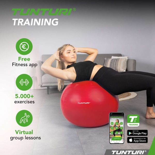 Gymnastický míč TUNTURI zesílený 75 cm Červený.jpg
