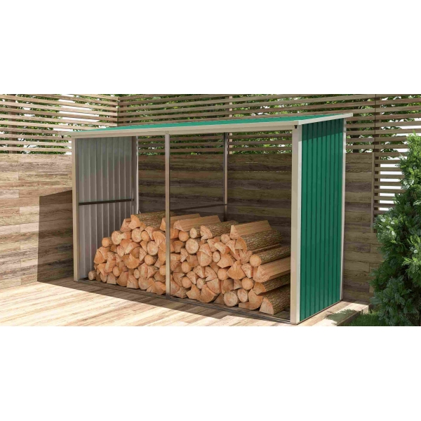 Prístrešok na drevo G21 WOH 682 - 302 x 119 cm, zelený 4.jpg