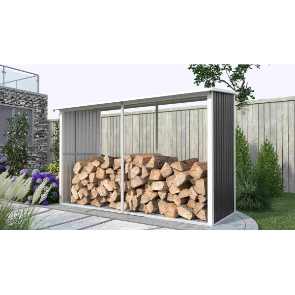 Prístrešok na drevo G21 WOH 682 - 302 x 119 cm, antracitový 4.jpg