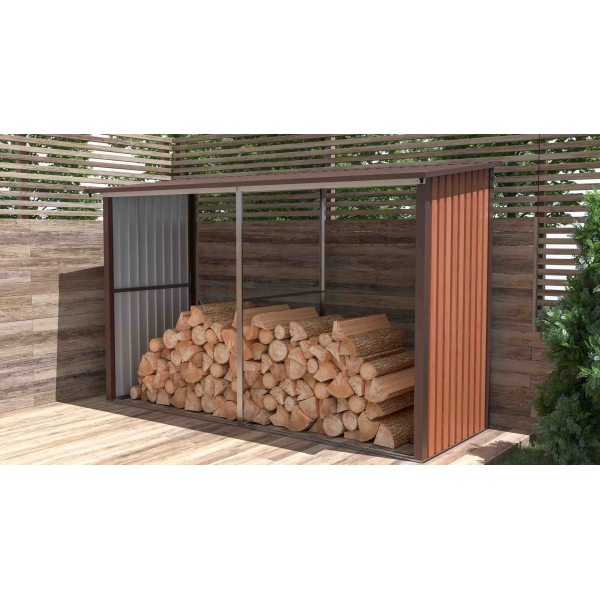 Prístrešok na drevo G21 WOH 682 - 302 x 119 cm, hnedý 4.jpg