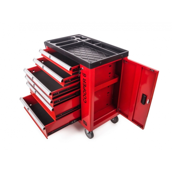 Dielenský vozík G21 Cooper 6, červený 4.jpg