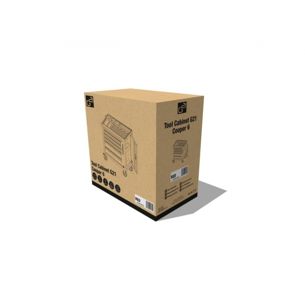 Dielenský vozík G21 Cooper 6, červený 16.jpg